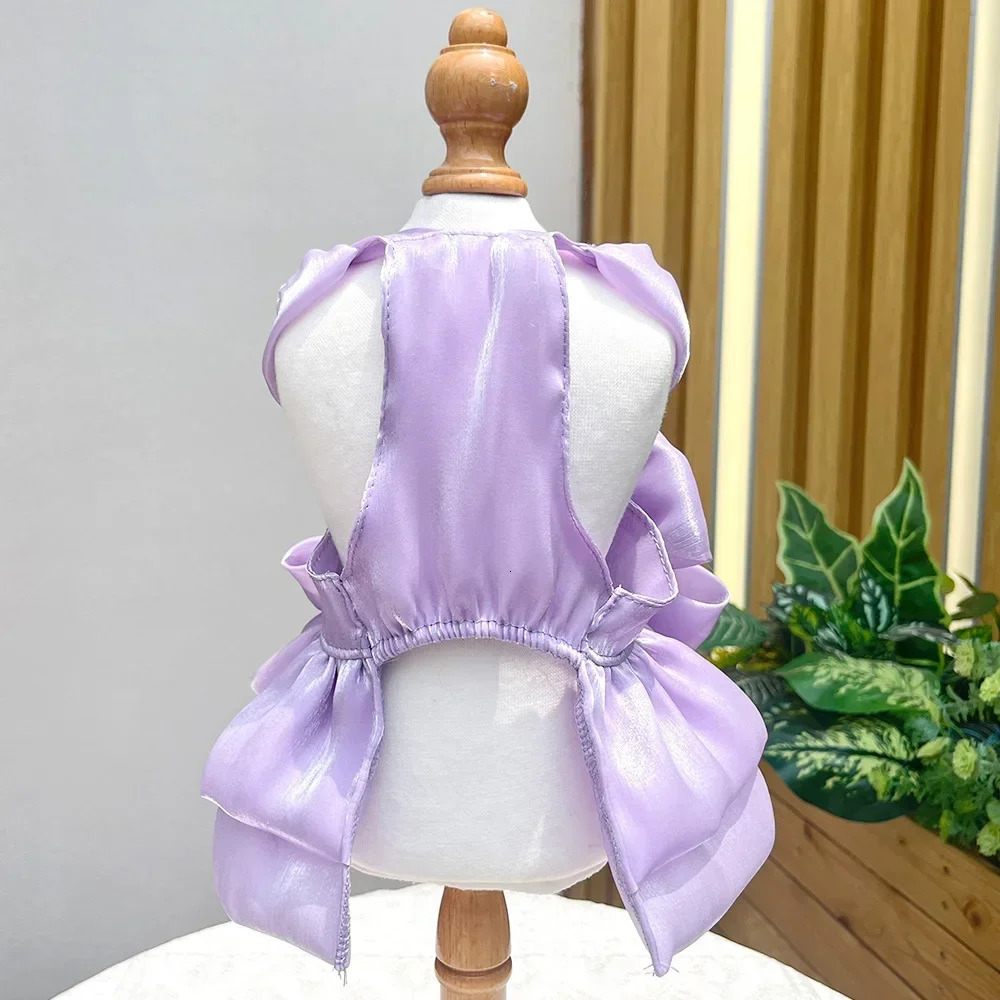 Fashion Sphynx Cat Full Dress with Bow Sweet Pet Wedding Dresses Clothes for Cats Gotas Kitten Skirt mascotas Costume vestidos 251029