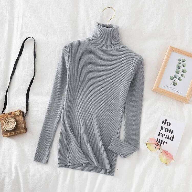 2025 Turtleneck Sweater Knitted Pullovers Cashmere Jumpers Basic Solid Soft Sweaters Women Autumn Winter Casual Top Women Sweater Designer Sweater Wom