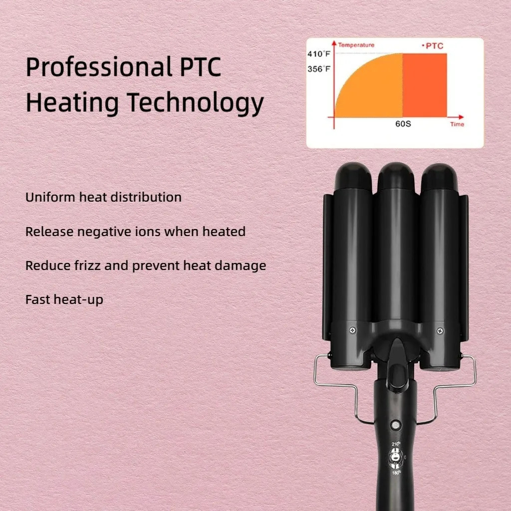 Professional Hair Tools Curling Iron Ceramic Triple Barrel Hair Curler Irons Hair Waver Styling Tools Hair Curlers for Beauty 251029