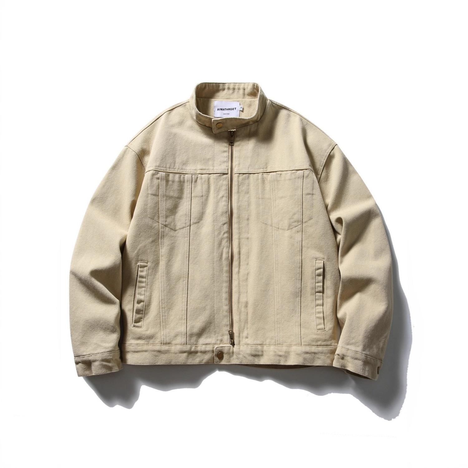 Men's Jacket Spring And Designer Jacket Autumn American Style Washed Canvas Jacket Unisex Stand Collar Casual Jacket Trendy Baseball Jacket