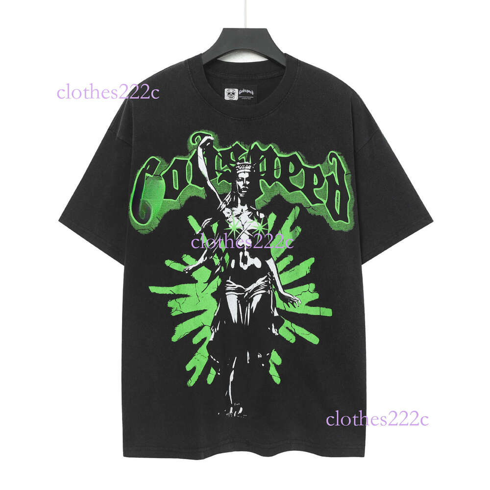 High Version Men's Loose Printed Short Sleeve Niche Fashion High-End Feel Pure Cotton T-Shirt