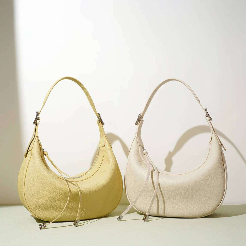 Genuine Leather Underarm New Design Soft Top Layer Cowhide Half Moon Handheld Crossbody Fashion Ladies Shoulder Bag Suotong1029