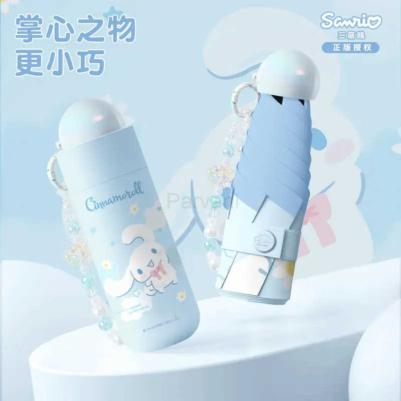 Sanrio Miniso Sanrio Umbrella Cinnamoroll Anime Automatic Five Fold Umbrella Dual Use of Rain and Light Student Cartoon Cute Rain Gear L251029