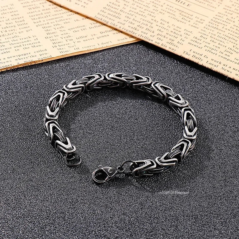 Punk Steel Bracelet Men Women Wristband 4mm Sliver Color Male Hand Chain Link Bracelet Hip Hop Jewelry 251028