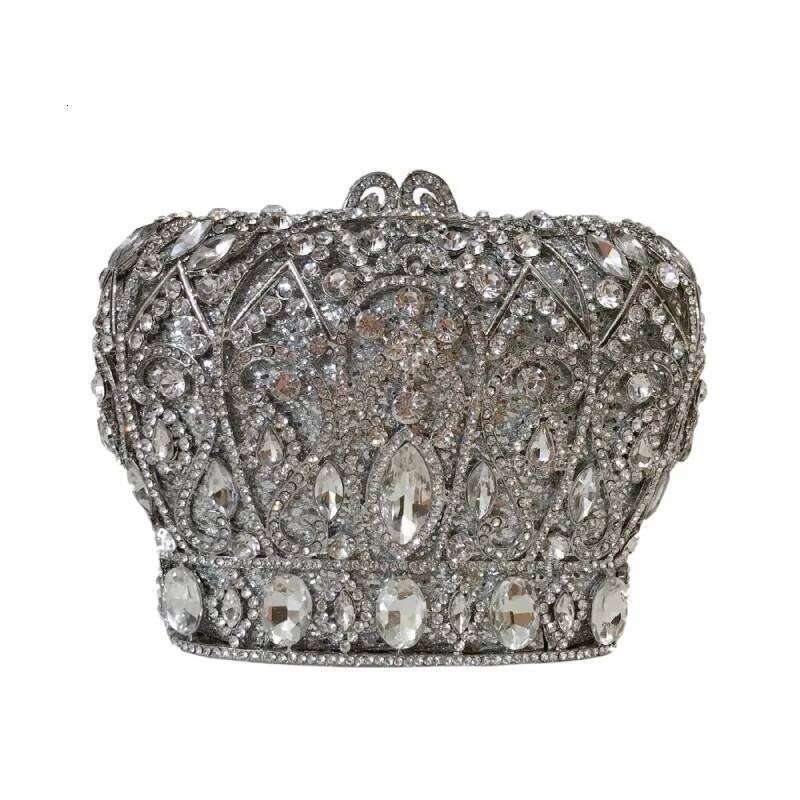 Dia-Encrusted Dinner Crown Shape Crystal European And American Banquet Dress Clutch Women's Bag Chain Luxury Bag