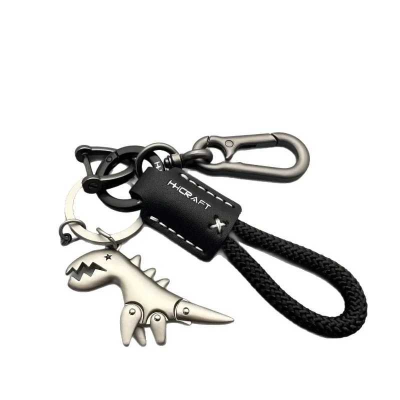 Motorcycle Decoration Accessories and Car Keychain Single Leather Woven Rope Metal Keychain Handbag Pendant Small GiftW251029
