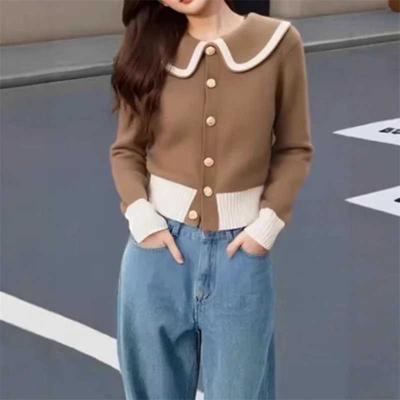 New High Quality Autumn Fashion Short Cardigan Sweater Women Long Sleeve Casual Knitwear Female Casual Knitted Sweater TopsT251028