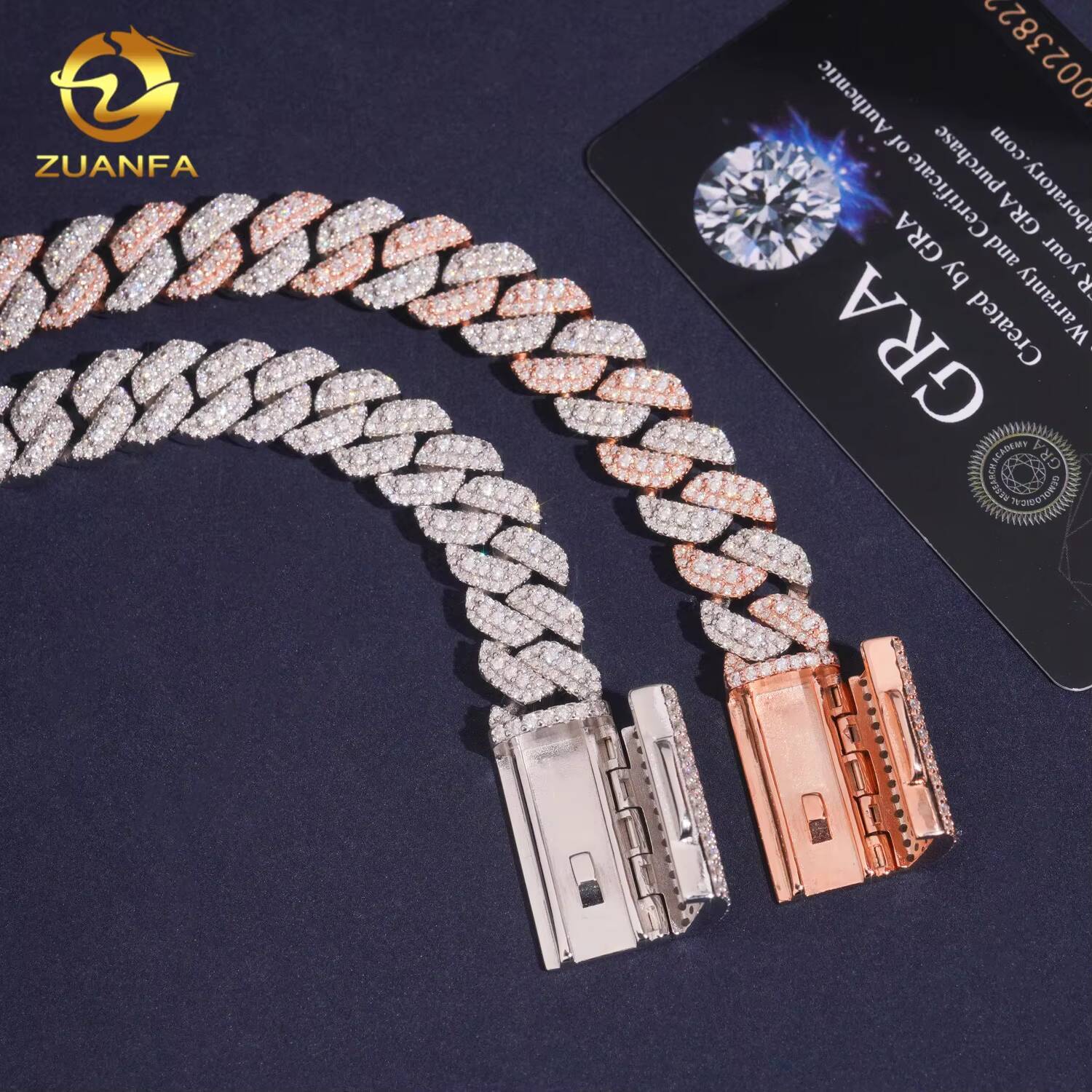 Hot Selling Rise Moissanite Design13mm 925 Sterling Silver Hip Hop Iced Out Pass Diamond Test Moissanite Cuban Link Bracelet