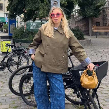 Stylish Double Sided Coat Women Casual Chic Loose Striped Windbreaker Autumn Fashionable Designers Y2k Eye-catching Streetwear