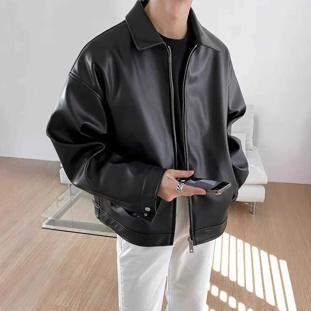 Mens Leather Jacket Mens Biker Jacket Motorcycle Fashionable Waterproof Jacket Waterproof for Rain Motorcyclist RetroT251029