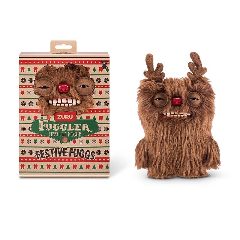 Fuggler Festive Fugg Soft Plush Doll Toy Christmas Series Reindeer Ugly Kawaii Teeth Monster Funny Children Friend Birthday Gift 251028