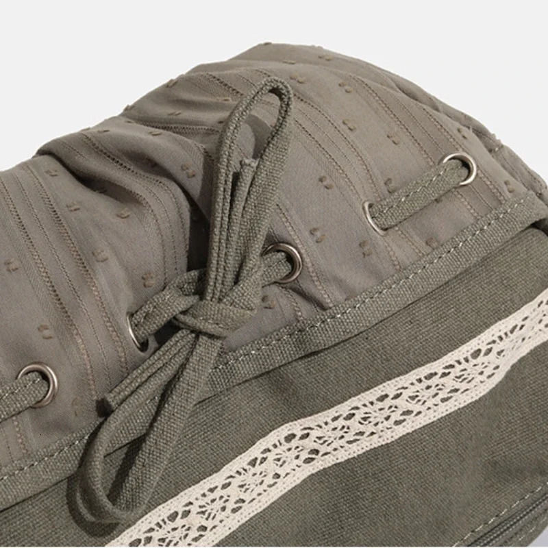 Women Casual Shoulder Bag Y2K Aesthetic Streetwear Drawstring Handbag Vinage Crossbody Bag Denim Bag 251029