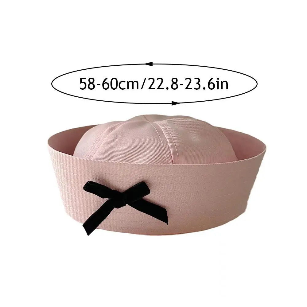 Bowknot Bow Beret Cap Navy Hat UV Protection Dome Cap Flip Eaves Sailor Hat Nurse Cosplay Hat Y2K Sweet Uniform Hats For Girls 251029