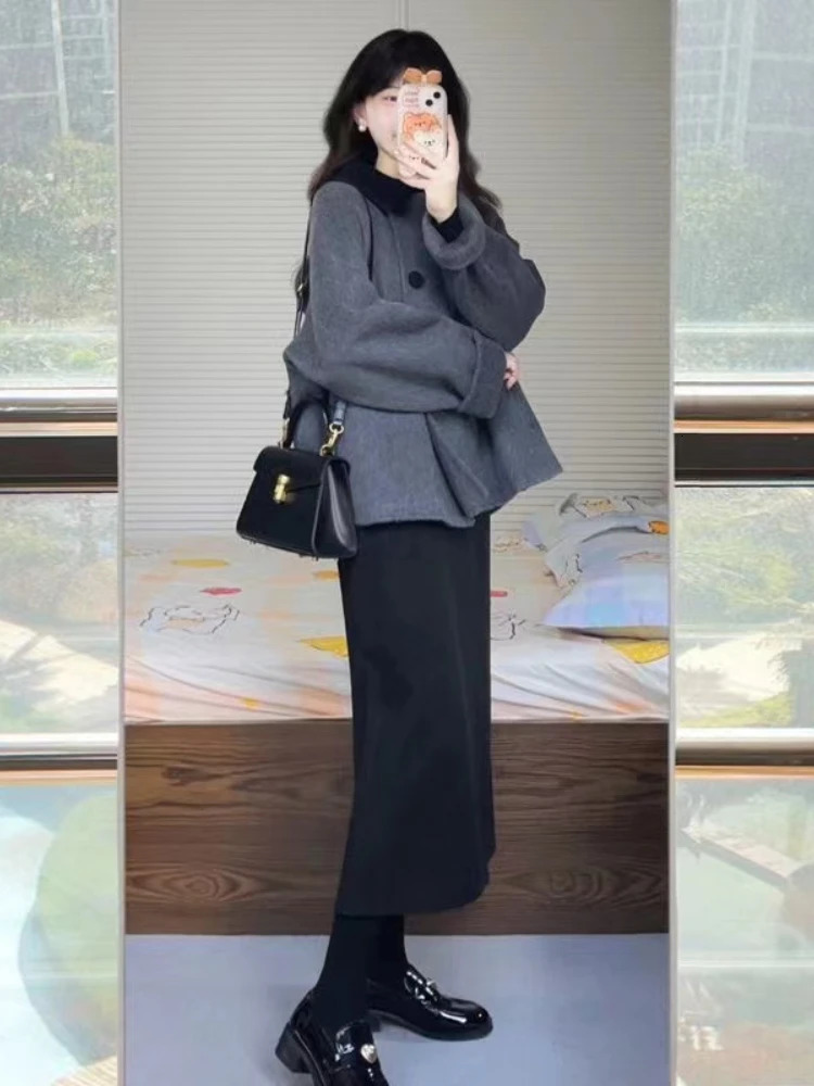 Wool for Women Chic Autumn Winter Retro Thickened Korean Style Outerwear Classic Prevalent Ins Cozy Elegant Office Daily Female 251029