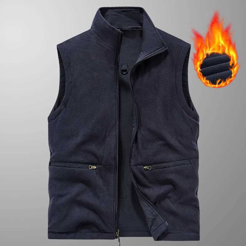 Outdoor Sports Leisure Fitness Running Plush Breathable Trendy Vest Highquality Fashionable Windproof Mens Warm Leather Vest W251029