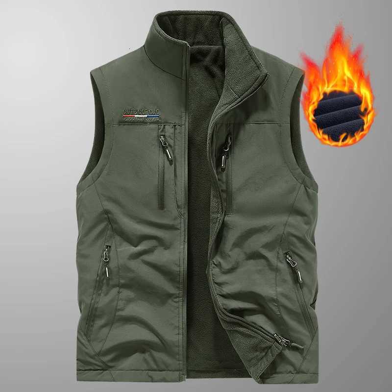 Outdoor Sports Leisure Fitness Running Plush Breathable Trendy Vest Highquality Fashionable Windproof Mens Warm Leather Vest W251029