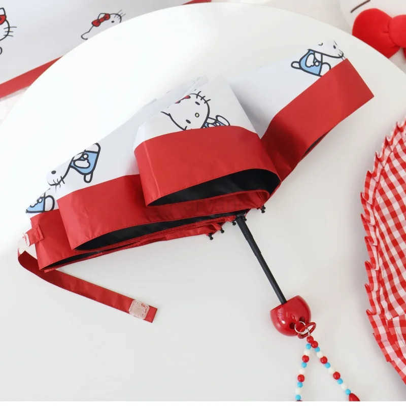 Sanrio Sanrio Hello Kitty Cartoon Umbrella Sunscreen Children Ultraviolet Proof Parasol Anime Kawaii Student Portable Folding Umbrella L251029