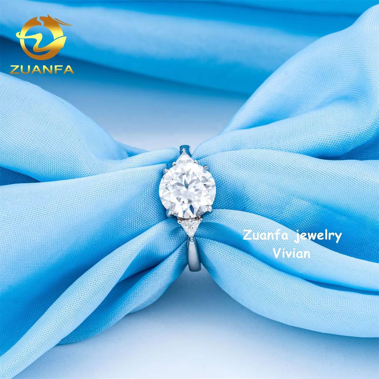 Fine Jewelry Luxury VVS Moissanite Diamond Pass Diamond Tester Buss Down Sterling Silver 925 Women Moissanite Wedding Rings