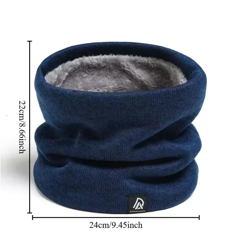 2025 Women Men Knitted Solid Neckerchief Cashmere Plush Warm Winter Ring Scarf Face Mask Snood Neckerchief Scarf Thick Muffler 251021