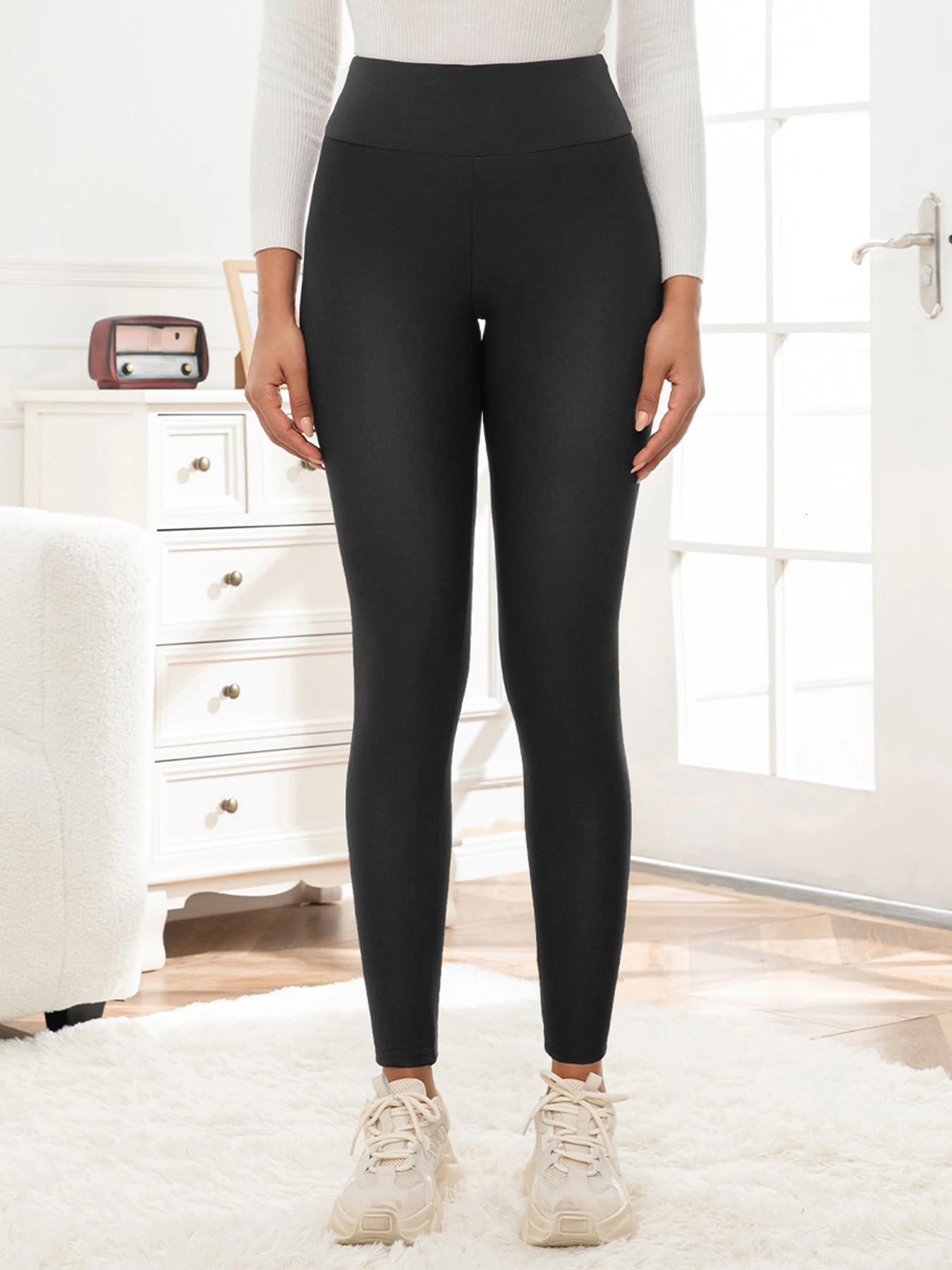 12 PCS Autumn Winter Warm Fleece Pants Women High Waist Leggings Velvet Thicken Tights Elastic Slim Prevent Cold Trousers 251029