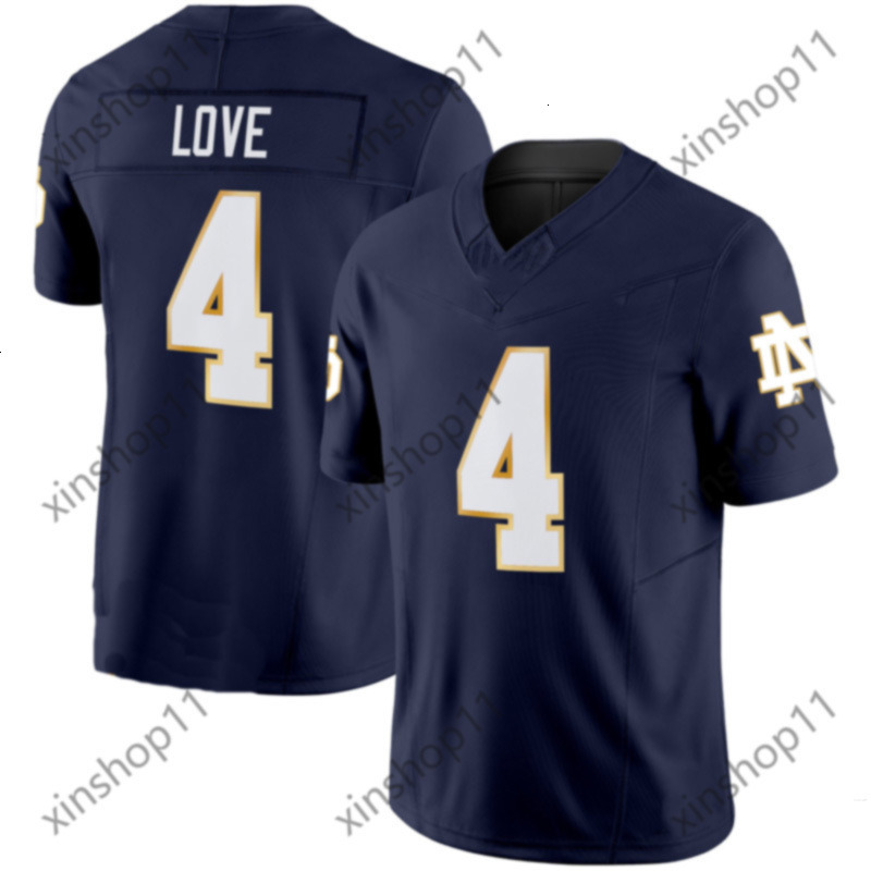 Custom Notre Dame Football Jersey Jeremiyah Love Sam Hartman Joe Montana Audric Estime Riley Leonard Benjamin Morrison Jerseys