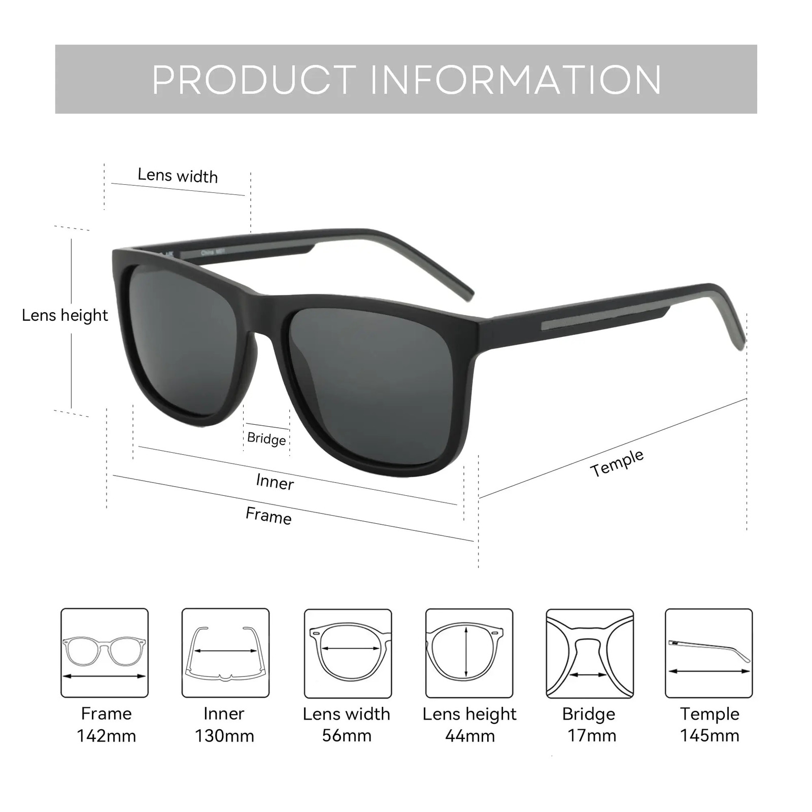ZENOTTIC Mens Polarized Sunglasses Lightweight TR90 Frame Square UV400 Protection 251013
