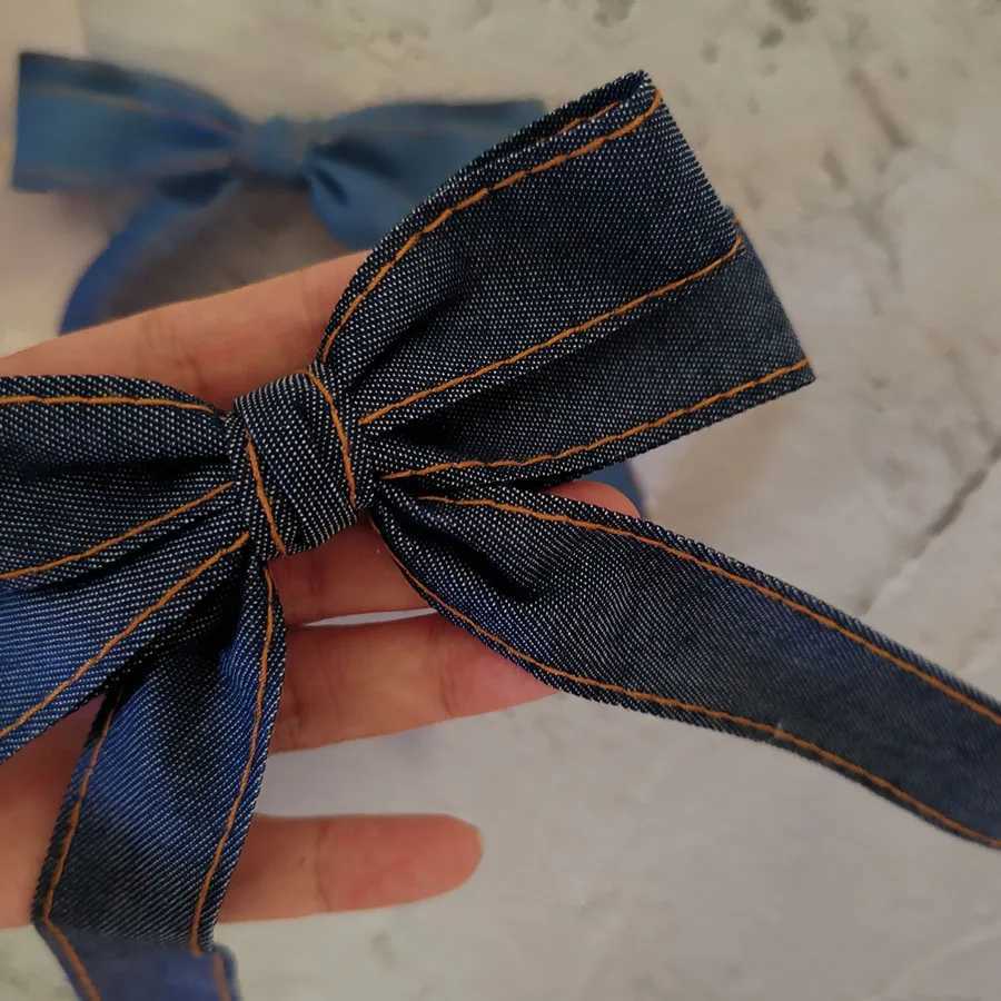 Good Quality Advanced Classic Denim Bow Hair Clip for Girls Womens Spring Hairpin Romantic Simple Design Hair AccessoryW251028
