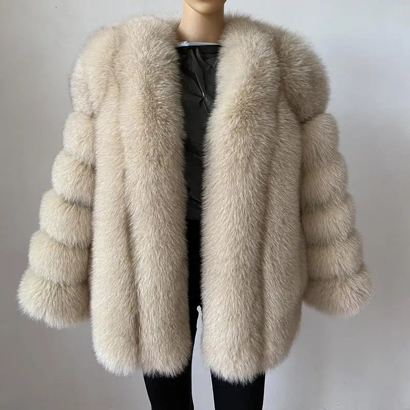 BEIZIRU Winter Woman Real Fox Fur Coat Warm Fashion Natural Stylelong sleeve fashion girls jacket 251029