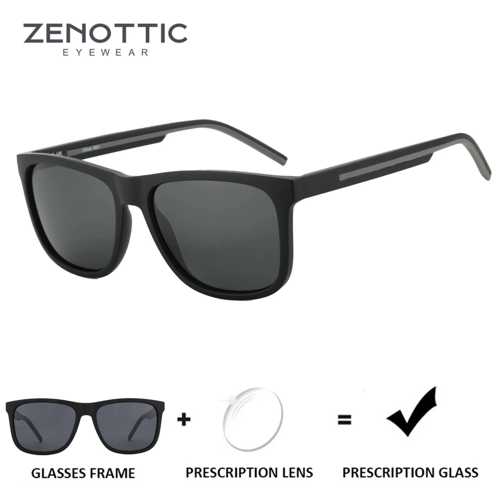 ZENOTTIC Mens Polarized Sunglasses Lightweight TR90 Frame Square UV400 Protection 251013