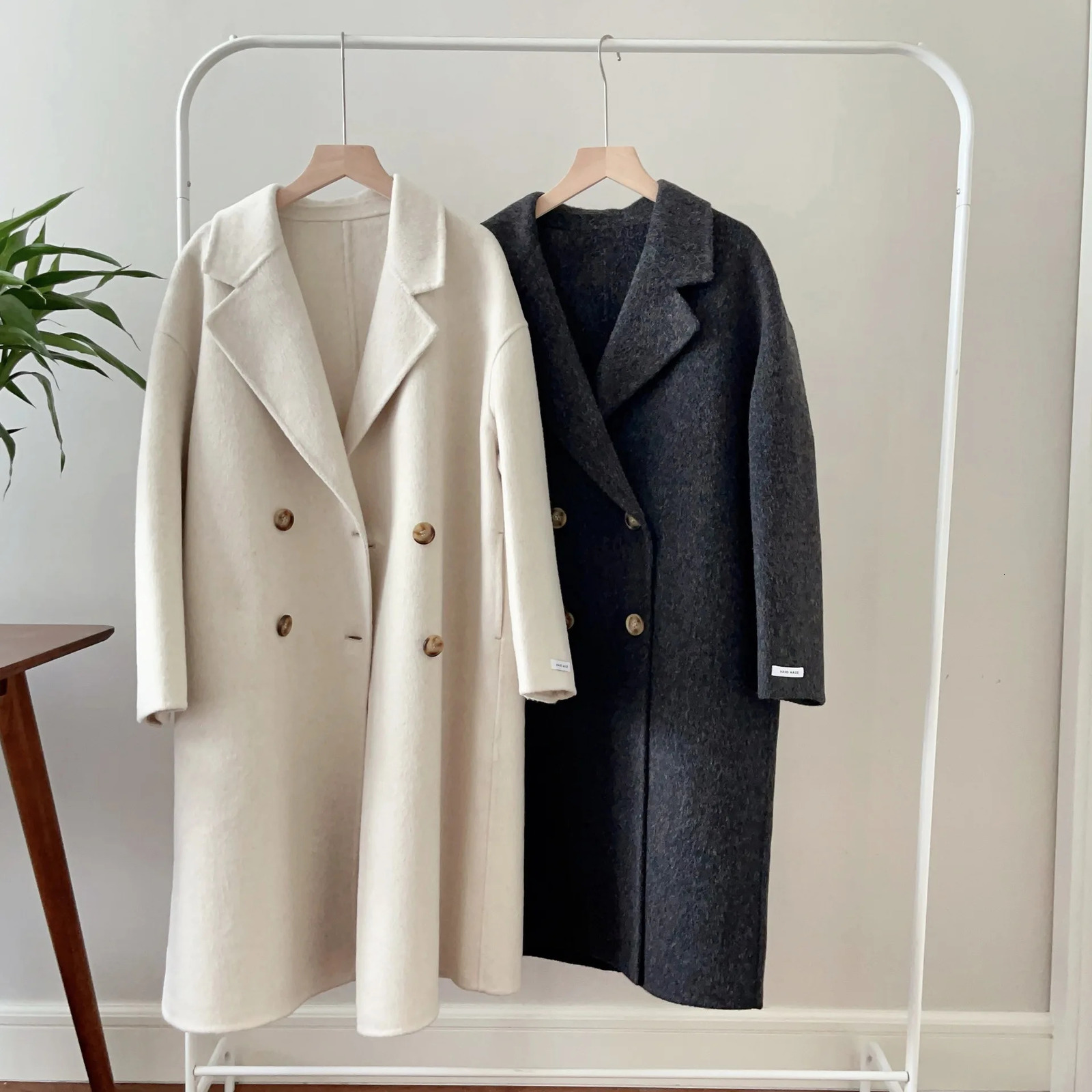Spring Women Drouble Breasted Woolen Coat Loose Style Cashmere Winter Clothes Long Coats Tops 251028