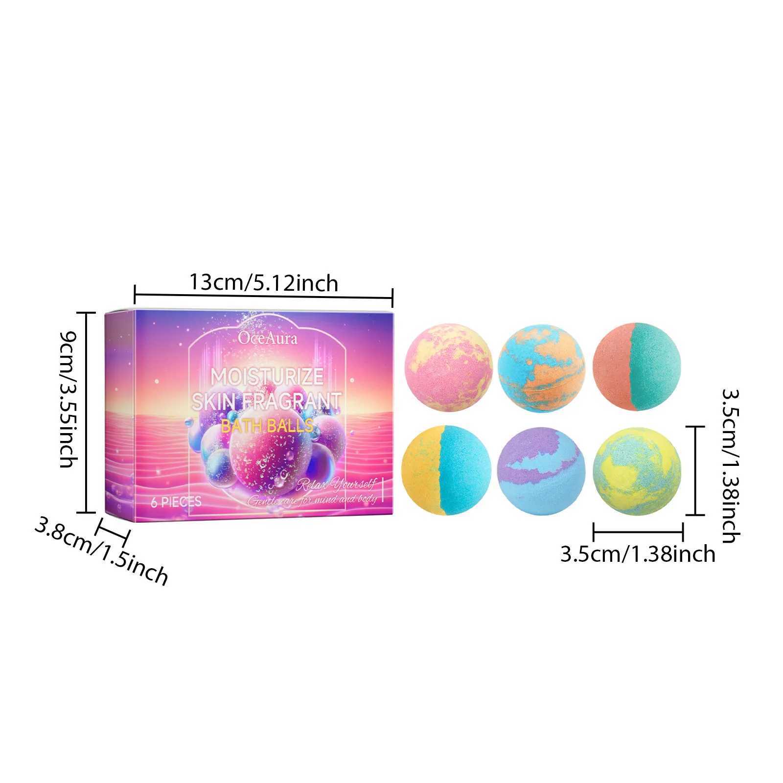 OceAura 6pcs Bubble Bath Bomb Ball Exfoliating Body Nourish Skin Relieve Fatigue Stress Anxiety Clean Pores Body Bath Bomb Set L251029