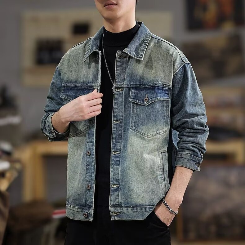 Men's Denim Jacket Spring Autumn New Loose Designer Jacket Workwear Jacket American Style Ins Trendy Brand Cool Casual Top
