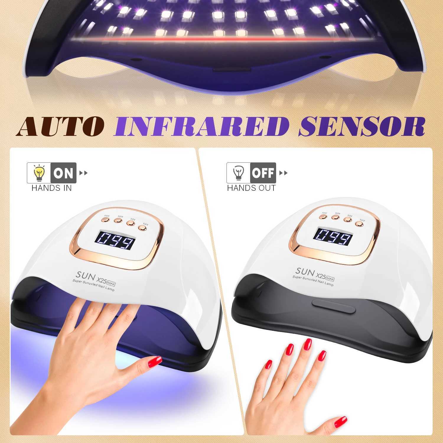 380W 81 Leds Nail Dryer UV Lamp Nail Curing Lamp Manicure Lamp For Fingernails10s30s60s99s Timer LCD Screen J251115