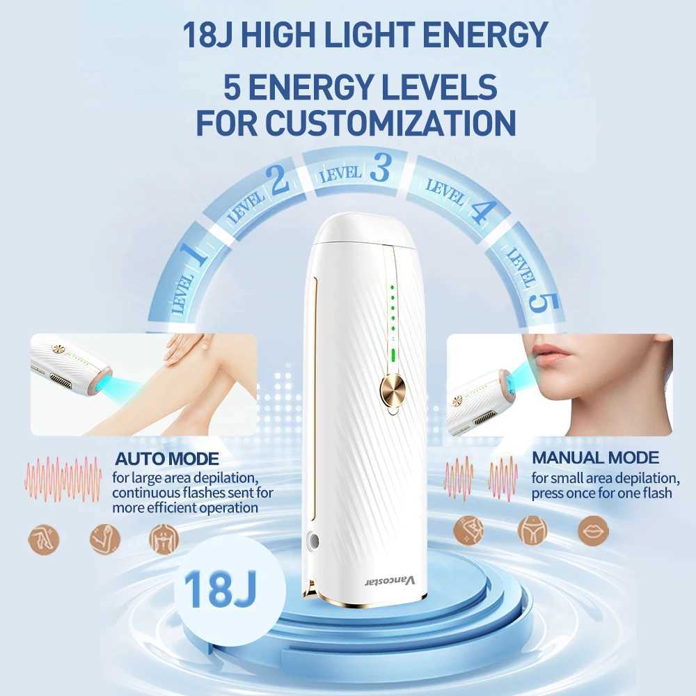 Vancostar Fast Flash Laser Hair Remover for Ladies 2 in 1 999999 Flash lPL Epilator for Women Rejuvenation Trimmer Free Shipping J251117