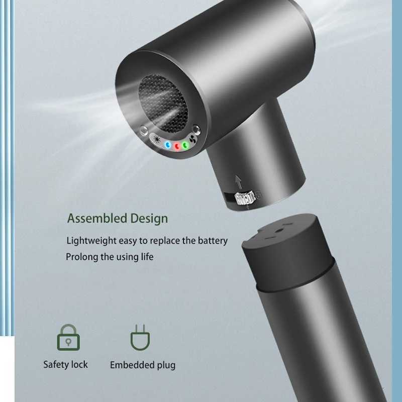 Wireless Portable Hair Dryer with Hot and Cold Wind Switch Rechargeable Battery USB Charger for Home Travel Pet Baby Equipment W251029