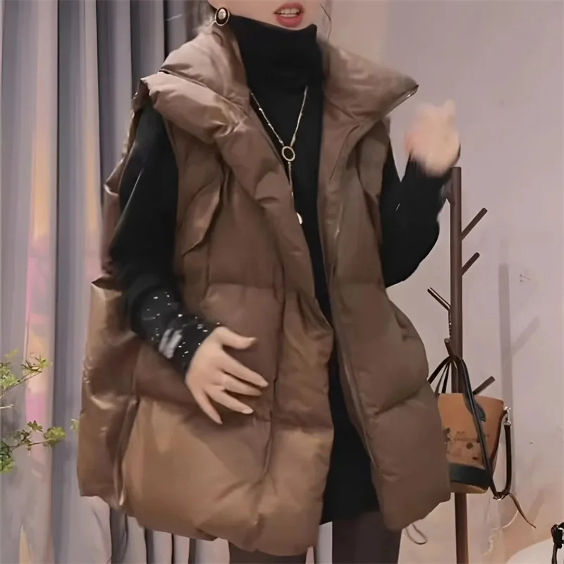 Women Large Size 6XL Parkas Waistcoat Winter Ladies Casual Puffer Sleeveless Coat Korean Female Cotton Padded Vest Jacket 251027