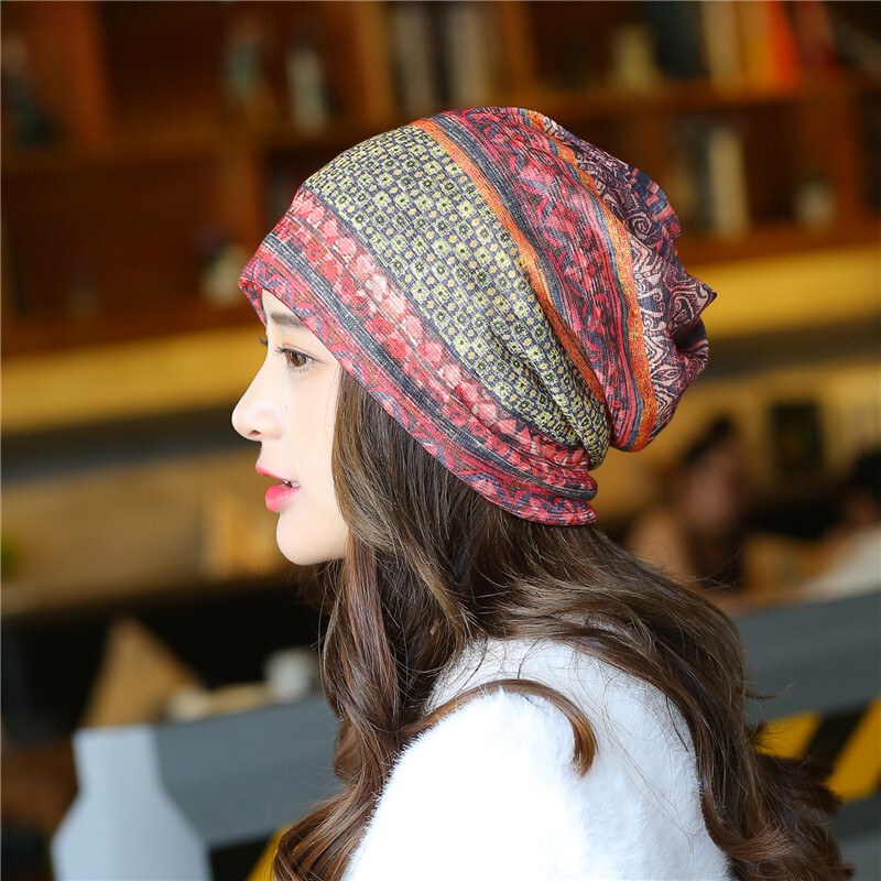 Women's Spring Summer Thin Pullover Breathable Bald Chemotherapy Slouchy Beanie Postpartum Headscarf Outdoor Hat