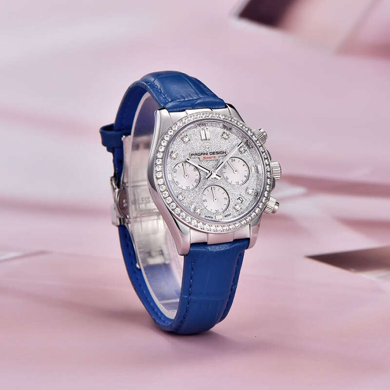 PAGANI DESIGN Fashion Diamond Face Calendar Luminous Stainless Steel Women's PD1730 Quartz Watch