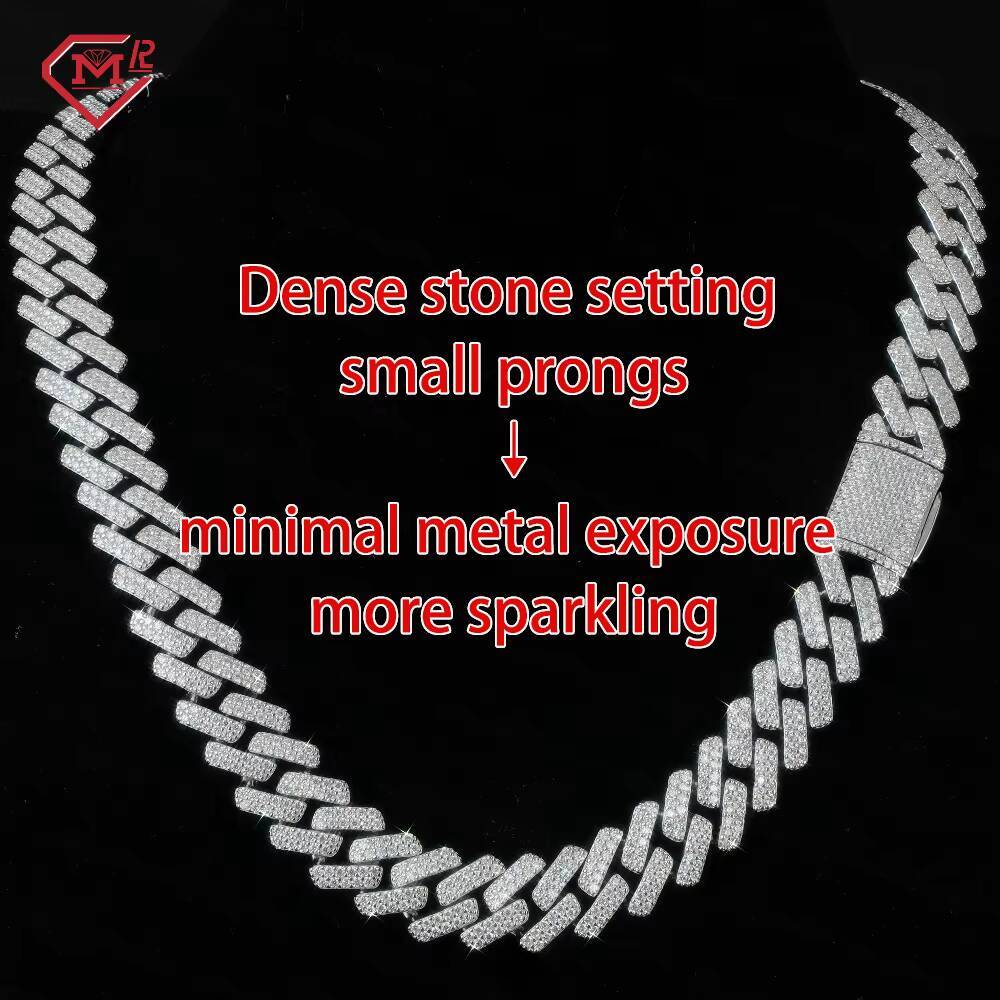 3 Days Dispatch 10mm 12mm 14mm Moissanite Cuban Link Necklace 925 Silver Moissanite Cuban Chain