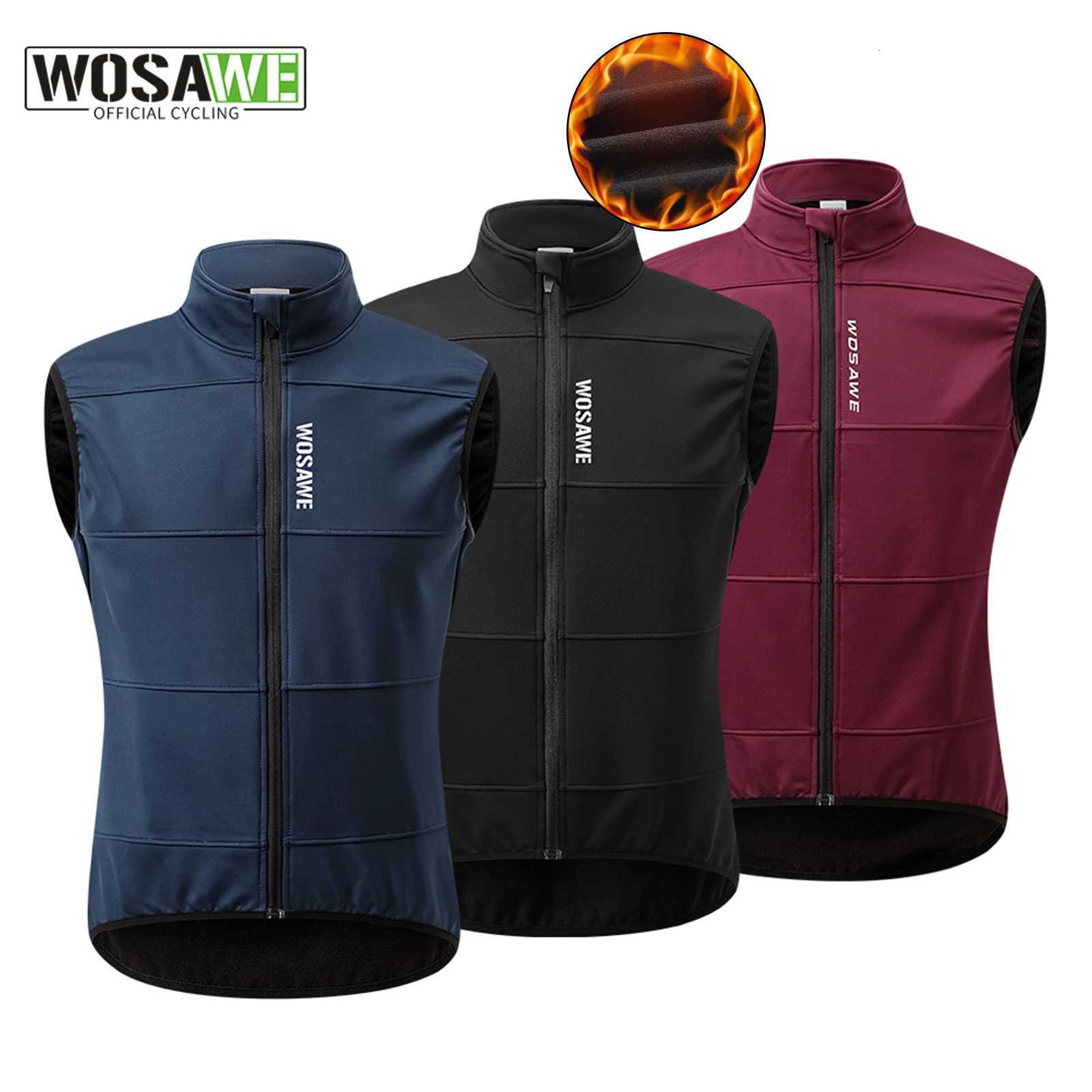 WOSAWE Cycling Vest Thermal Winter Bike Gilet Windproof Keep Warm Autumn Cycling Jacket Sleeveless No Pockets for Men Women W251029