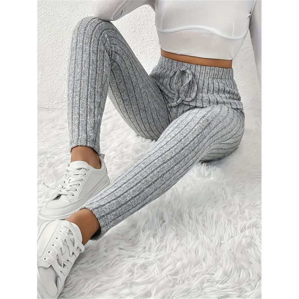 4Pcs Women's High-Waisted - Sexy Ribbed Design, Stretchy Comfortable, Solid Colors Black, Green, Purple, Beige Fall/Winter, Perfect For Running &