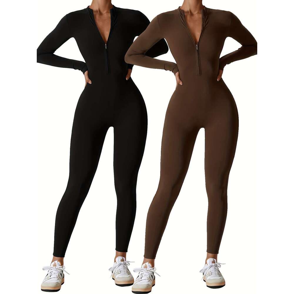 2Pcs Full-Zip Yoga … - image