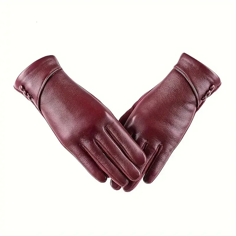 Elegant Genuine Leather Touchscreen Gloves with Soft Fleece Lining Perfect for Stylish Warmth on Casual Weekends 251013