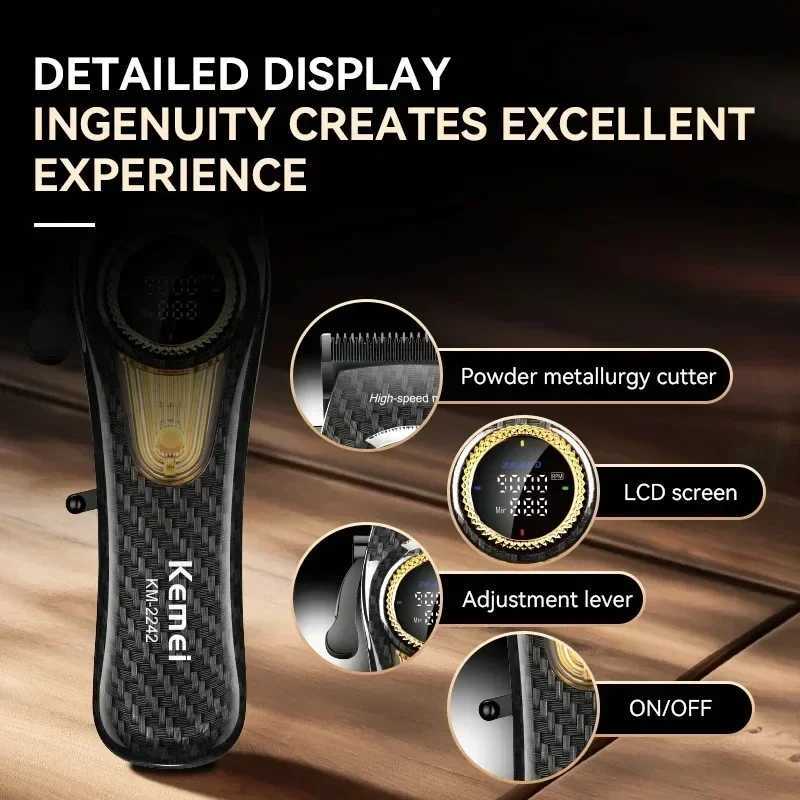 Kemei 2242 Professional Cordless Hair Clipper Barber Electric Hair Trimmer Rechargeable Fade Hair Cutter Cutting Machine for Men M251029