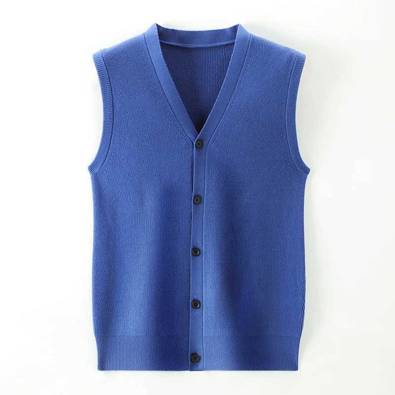 Level 4 Super Antipilling Top Grade Pleuche New Winter V Neck Woolen Fashion Brand Knit Cardigan Casual Sweater Vest Sleeveless W251029