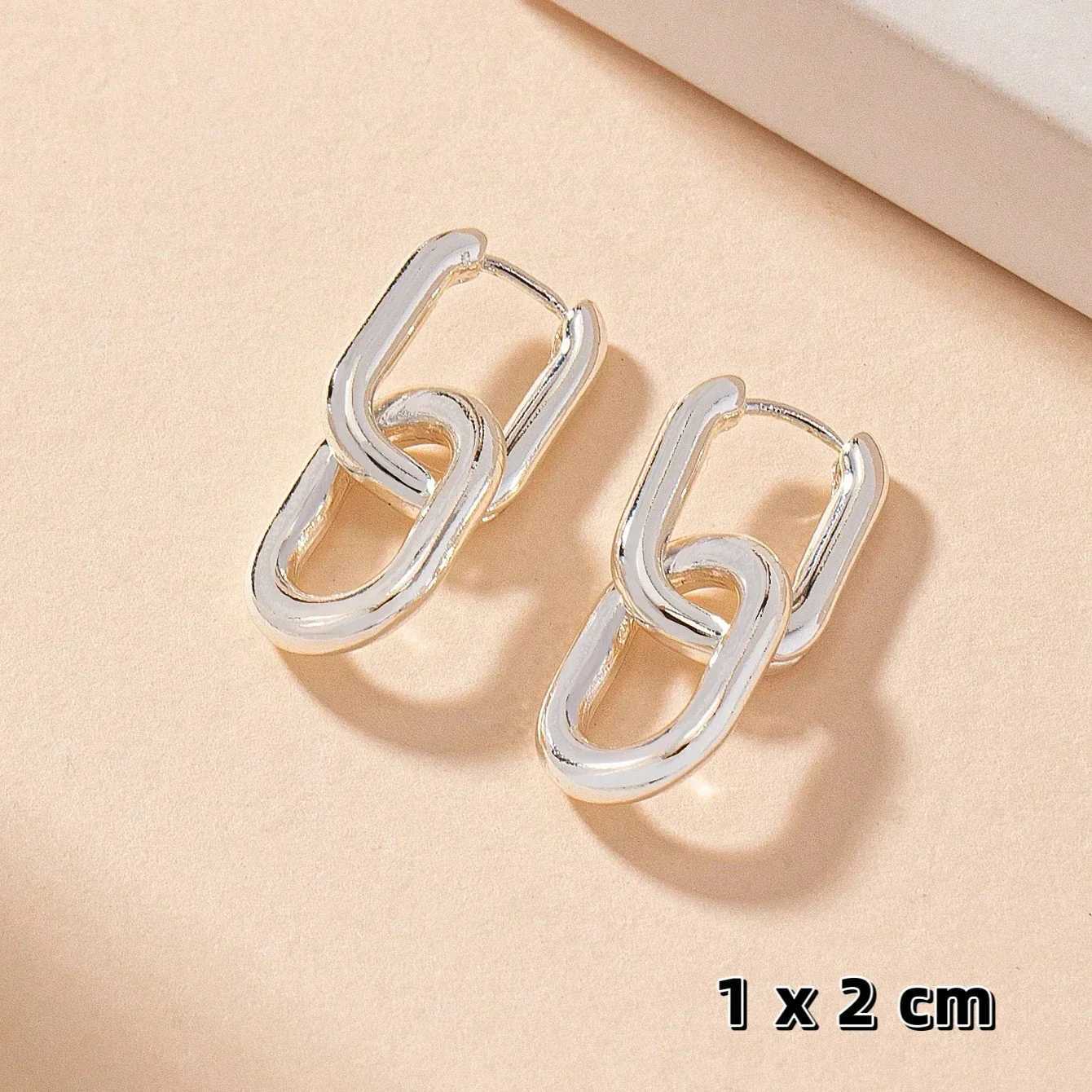 Minimalist Stainless Steel Fashion Gold Color U Shape Trendy Geometric Square Hoop Designer Earrings for Women Party JewelryW251029