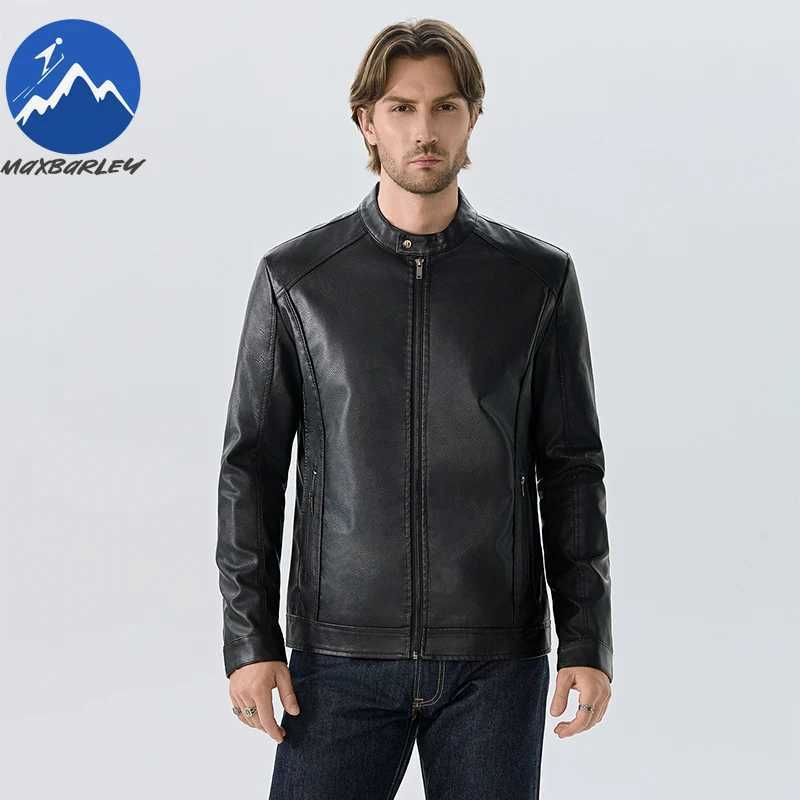 Maxbarley Men Moto Leather Jacket Autumn 8xl Size Windproof Motorcycle Jacket Man 2025 Winter Korean Fashion PU Leather CoatT251029
