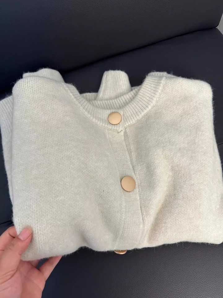 Autumn Knit Cardigan for Women Korean Soft Lazy Style O Neck Single Breasted Casual Sweaters Y2K Sweet Preppy Knitting JumperT251028