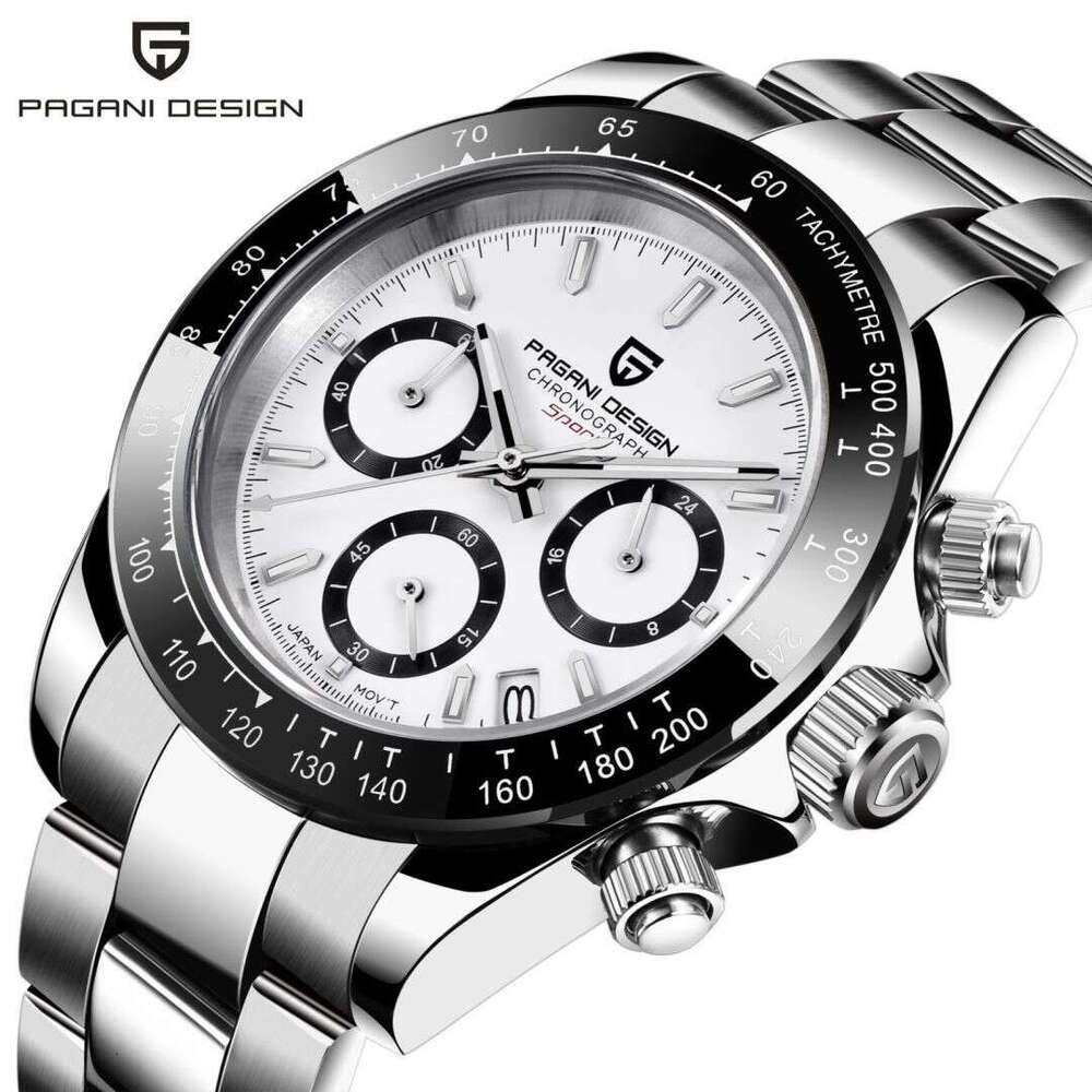 PAGANI DESIGN Trendy Functional Stainless Steel Luminous Calendar Quartz Watch for Men PD-1644