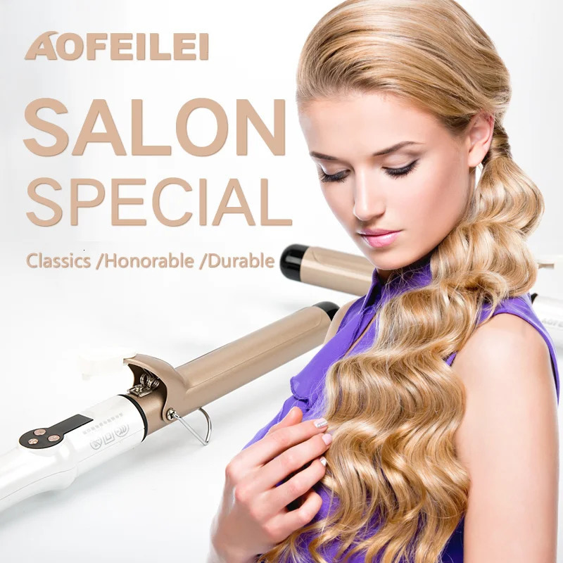 2025 Real Electric Professional Ceramic Hair Curler Lcd Curling Iron Roller Curls Wand Waver Fashion Styling Tools 251029